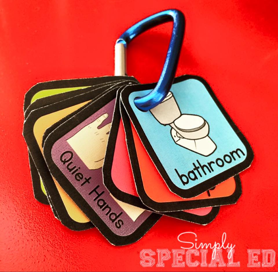 Visual Key rings for students with autism