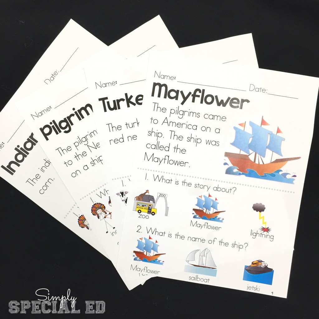 Picture Comprehension Seasons Bundle for students with Autism