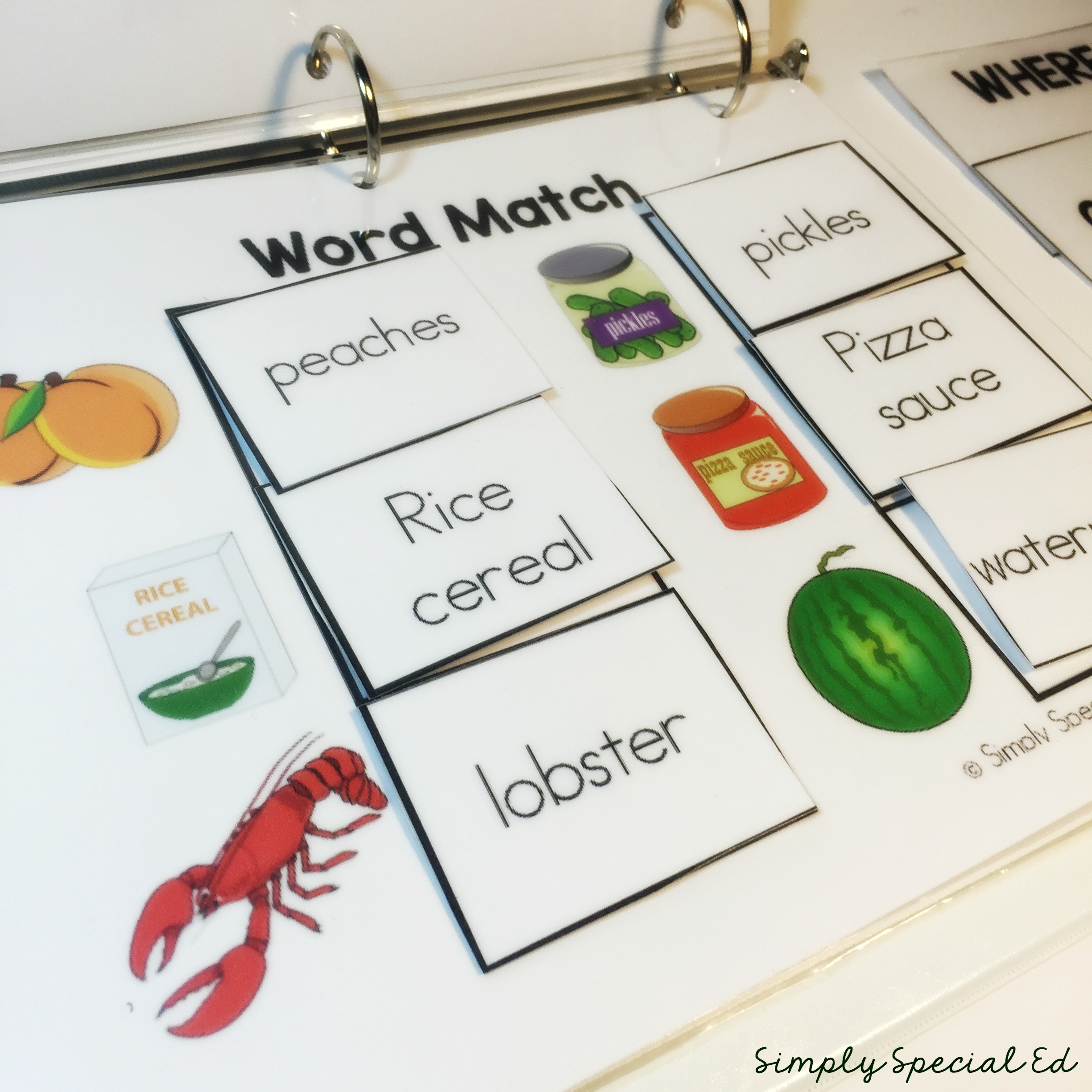 Picture to word file folder game