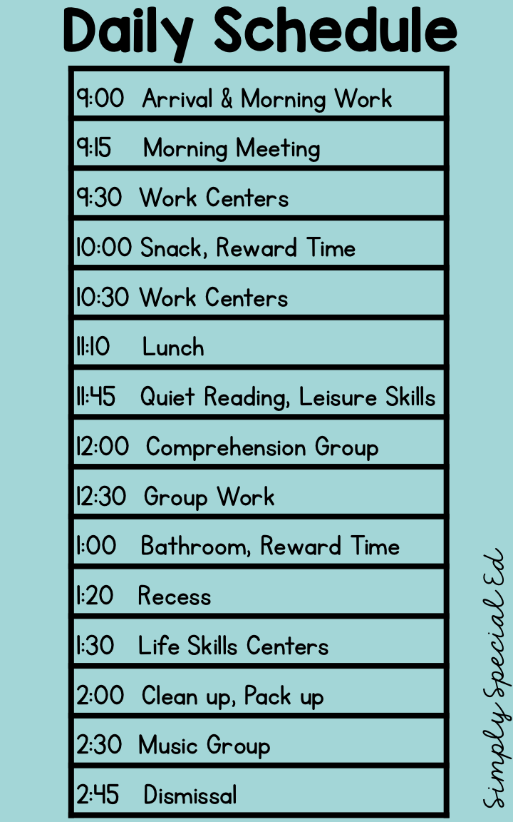 balancing your daily schedule simply special ed group work schedule