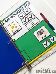 Simple Success student visual binder with token boards and schedule