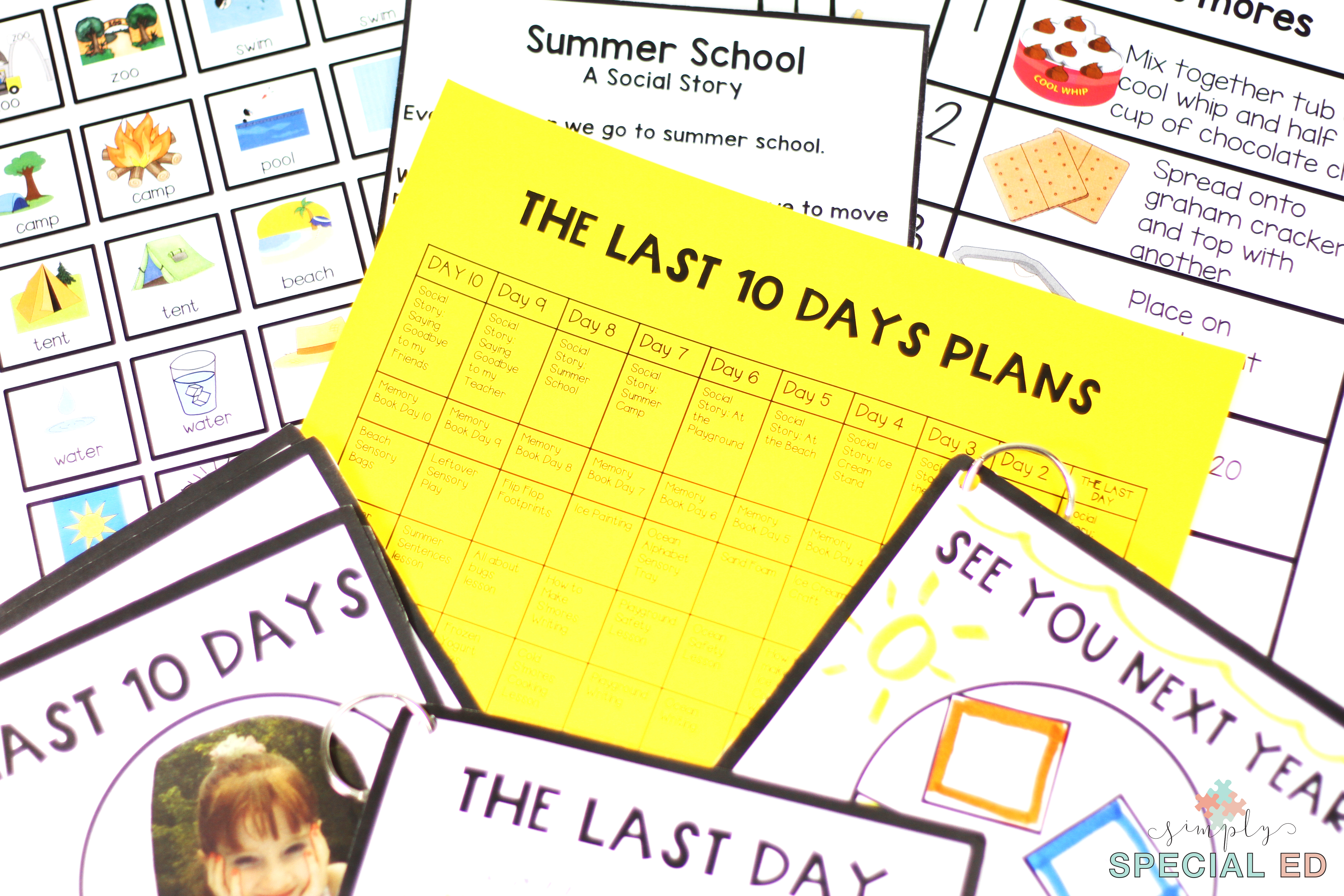The last ten days plans for the last ten days of school in an Autism Clasroom