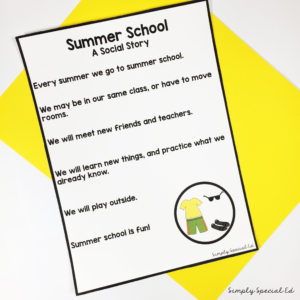 Social Story for summer school