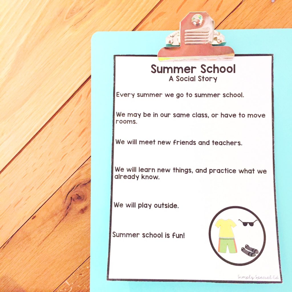 summer school social story for special education