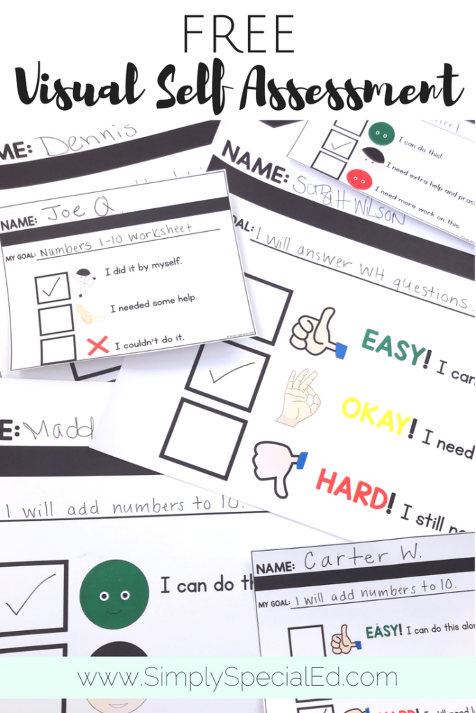 free visual self assessment for special education state testing
