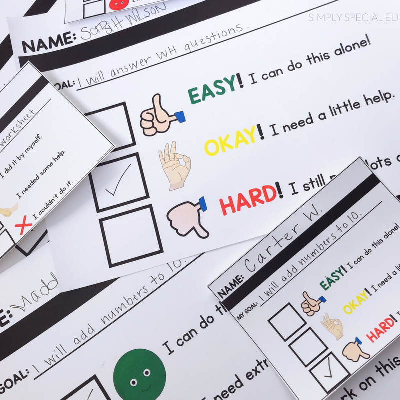 self assessment for students with special ne