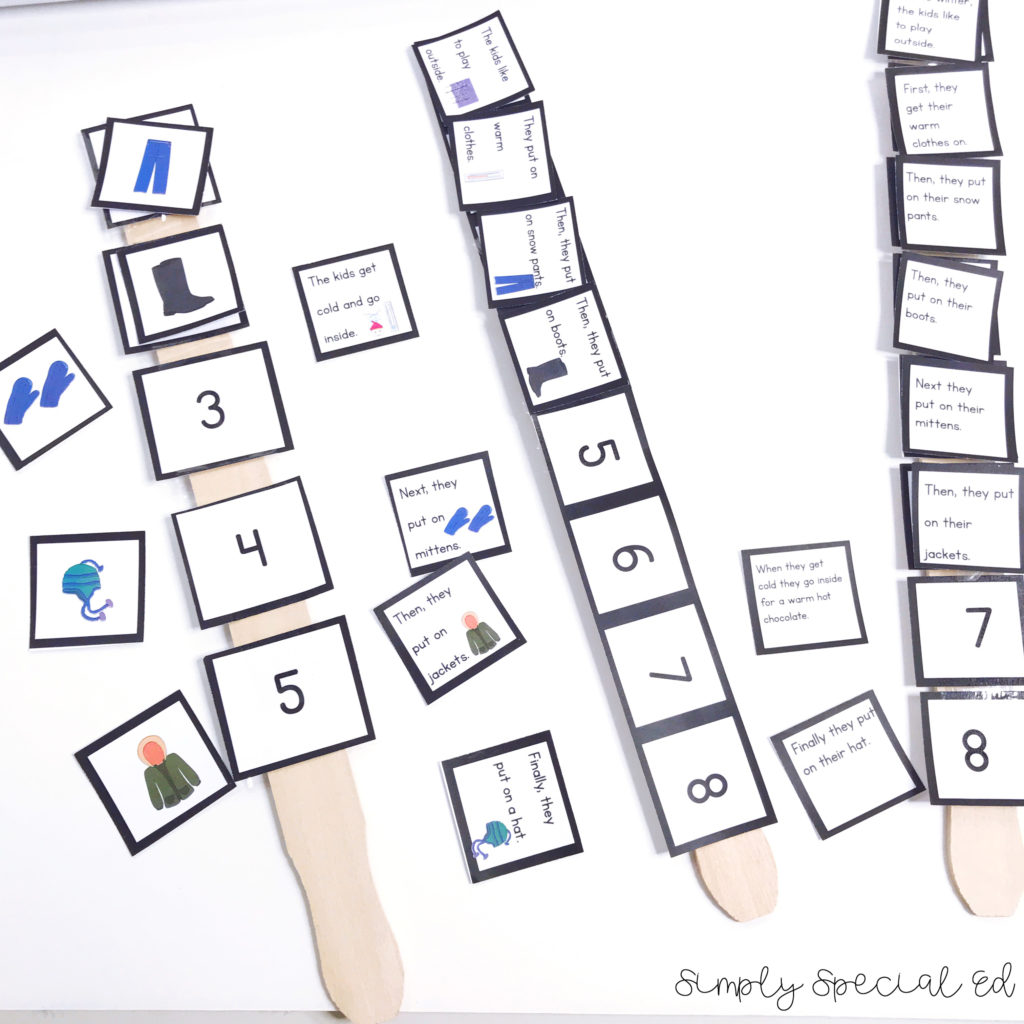 Sequencing sticks for special education