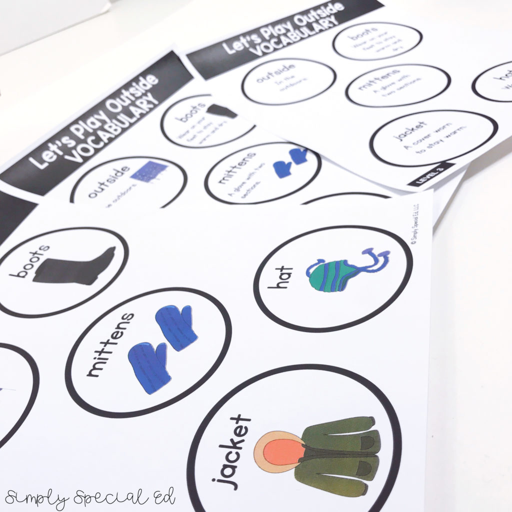 Vocabulary for december stories is the first step for teaching special education comprehension