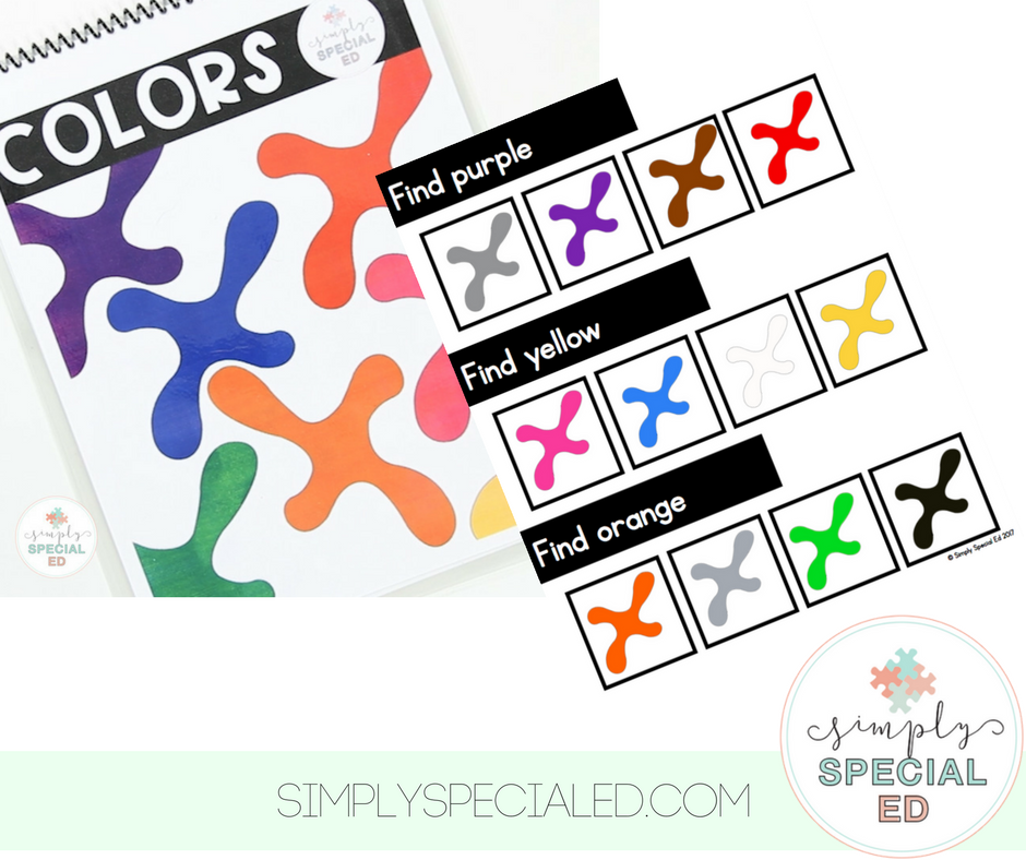 color flip book for special education