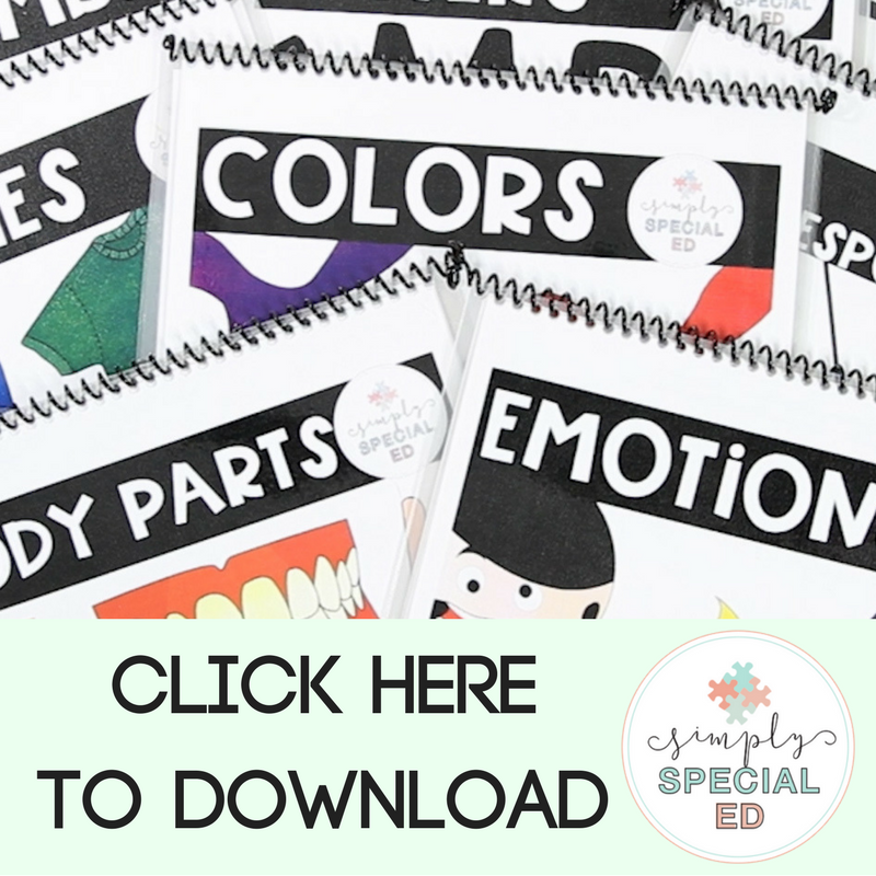 Flip books for basic skills for special education