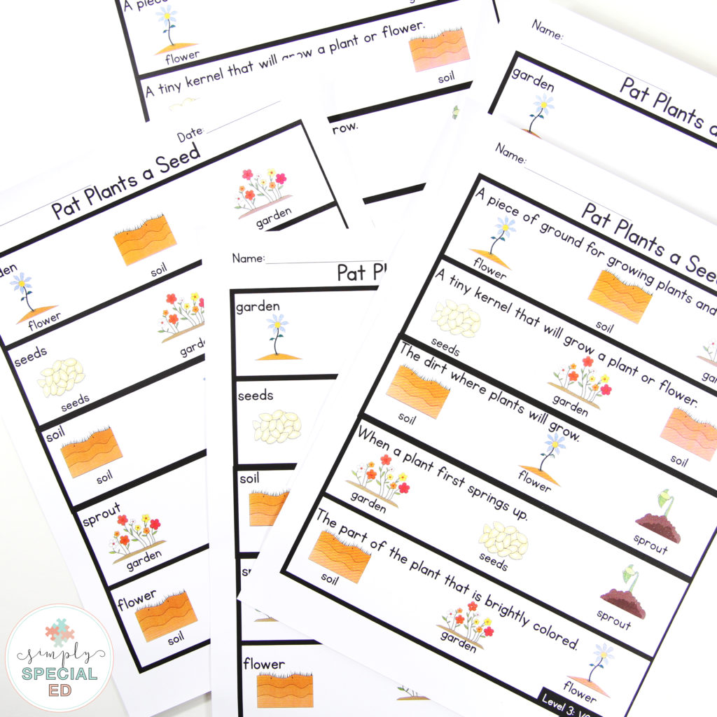 march comprehension materials for special education classroom