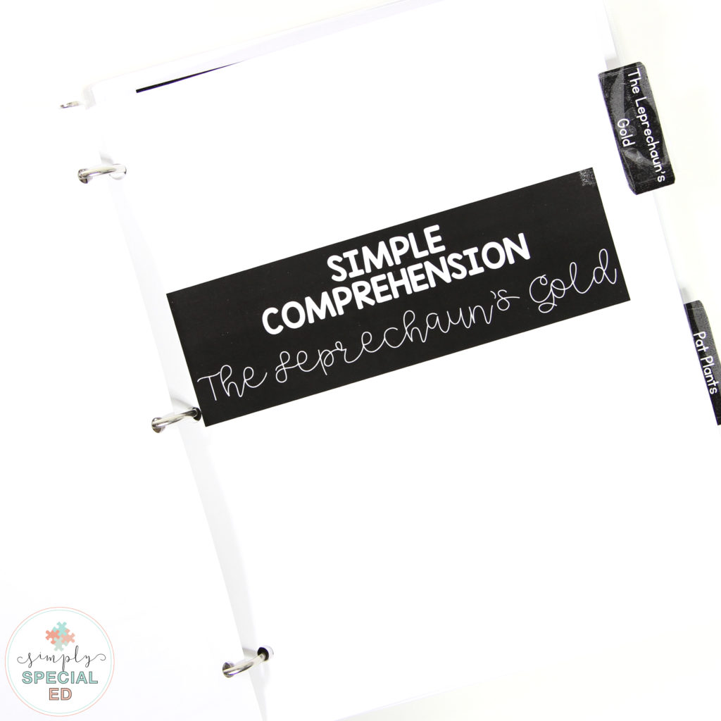 Monthly comprehension stories for special education