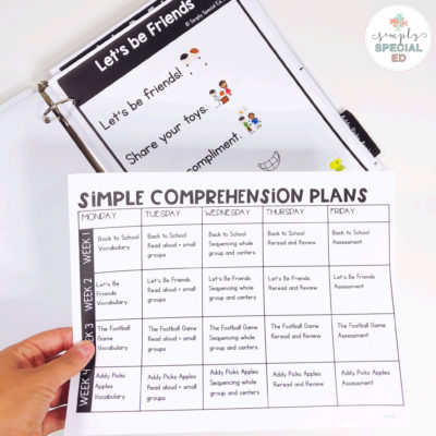 Lesson Planning for Simple Comprehension