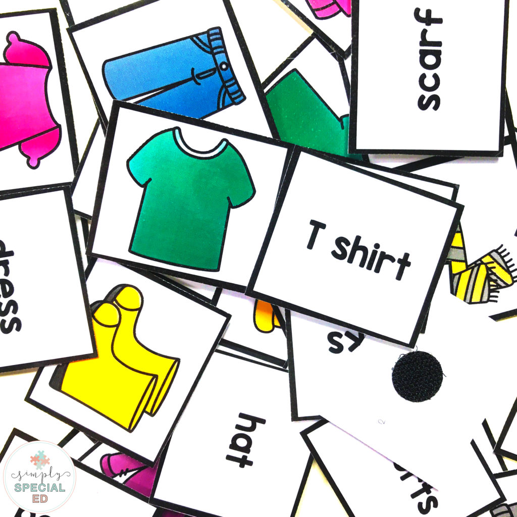 Build student independence and learning in your special education classroom with a free clothing match task box!