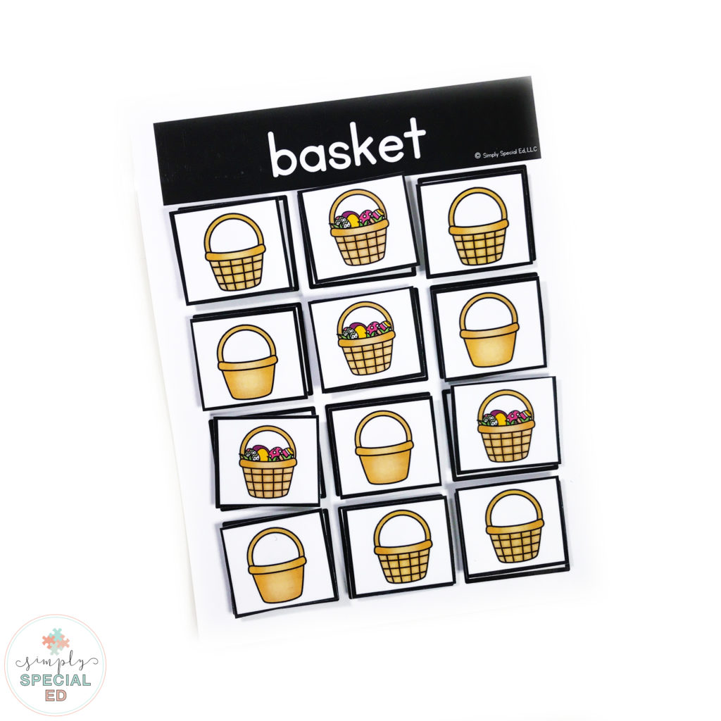 Build independence and increase learning in your special education classroom through these free easter sorting task boxes. 