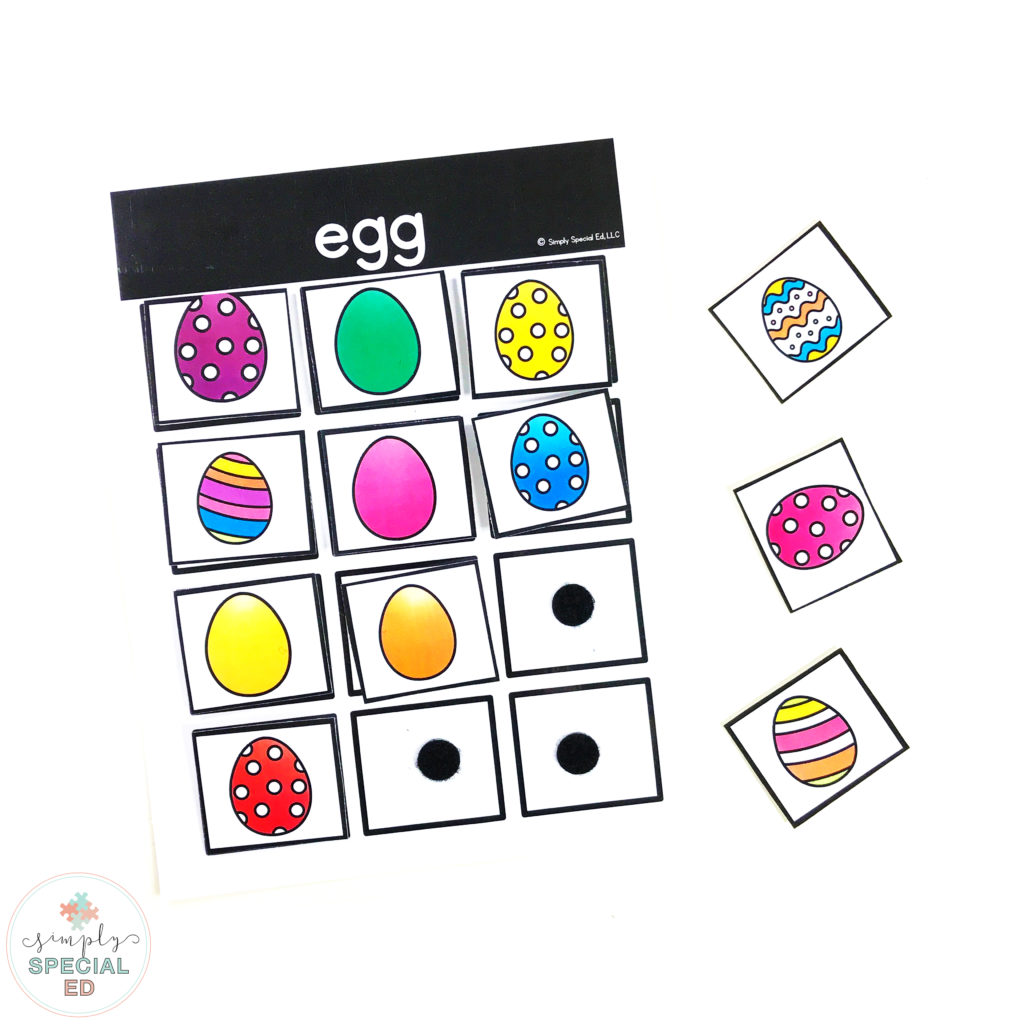 Build independence and increase learning in your special education classroom through these free easter sorting task boxes. 