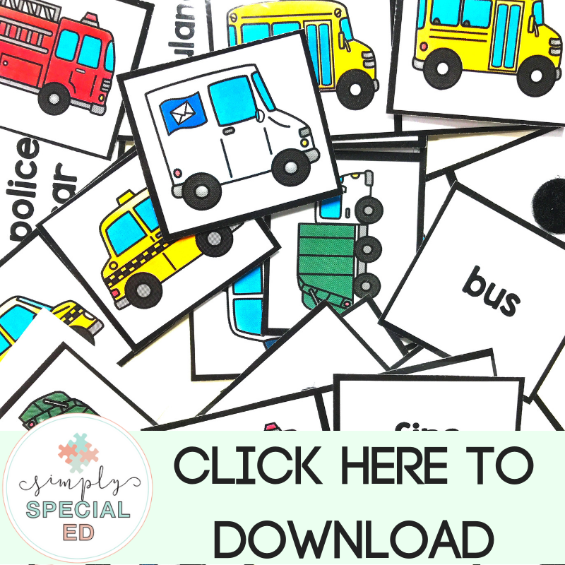 Increase student independence and learning in your special education classroom with community helper vehicle task boxes!