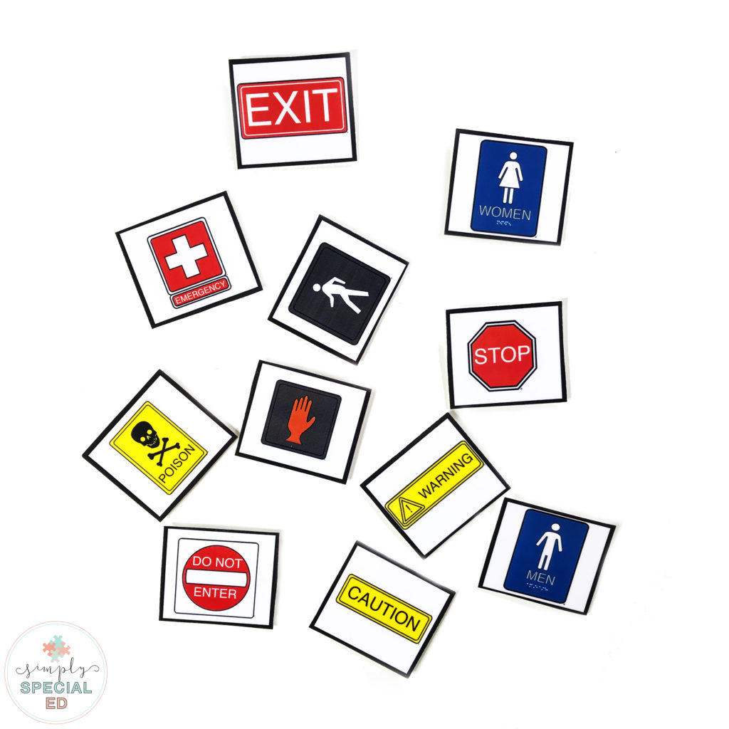 Learn how to set up a community signs task box for free! Download the cards and start your own task box center in special education.