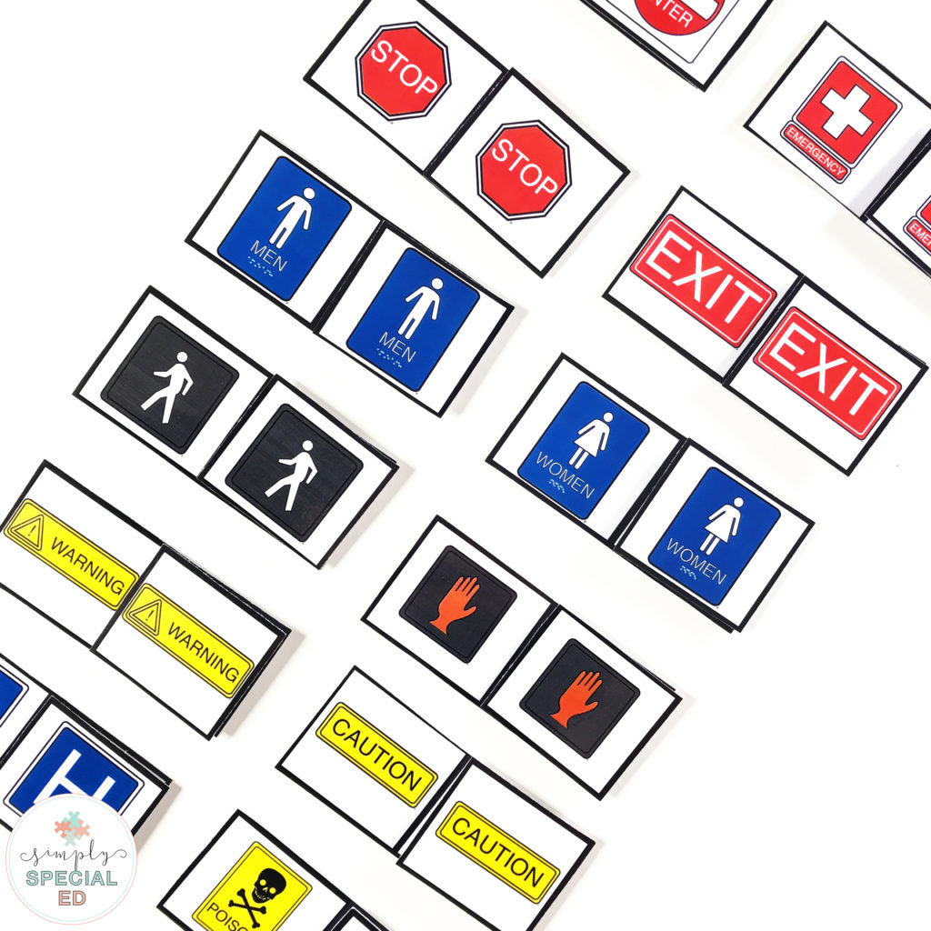 Learn how to set up a community signs task box for free! Download the cards and start your own task box center in special education.