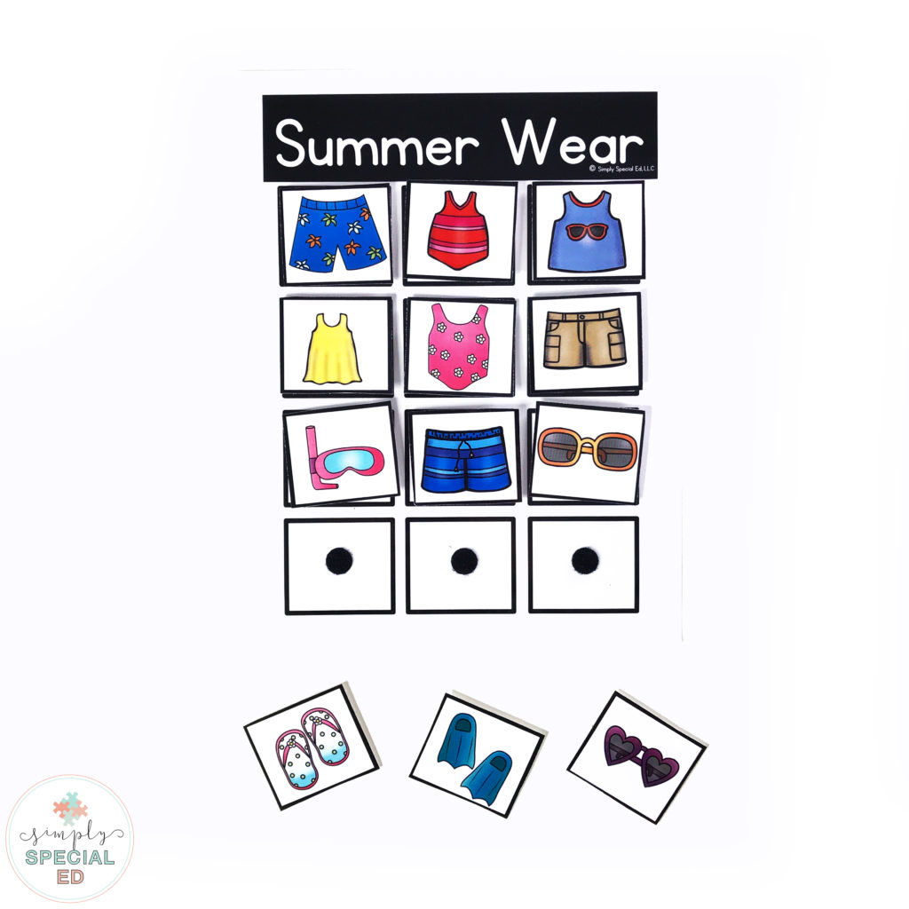 Build your task box library with this free summer sorting activity. Use in your special education or life skills classroom.