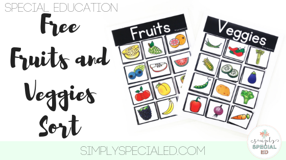 Using task boxes increases students independence! Try these free fruit and veggie sorts in your summer task boxes!