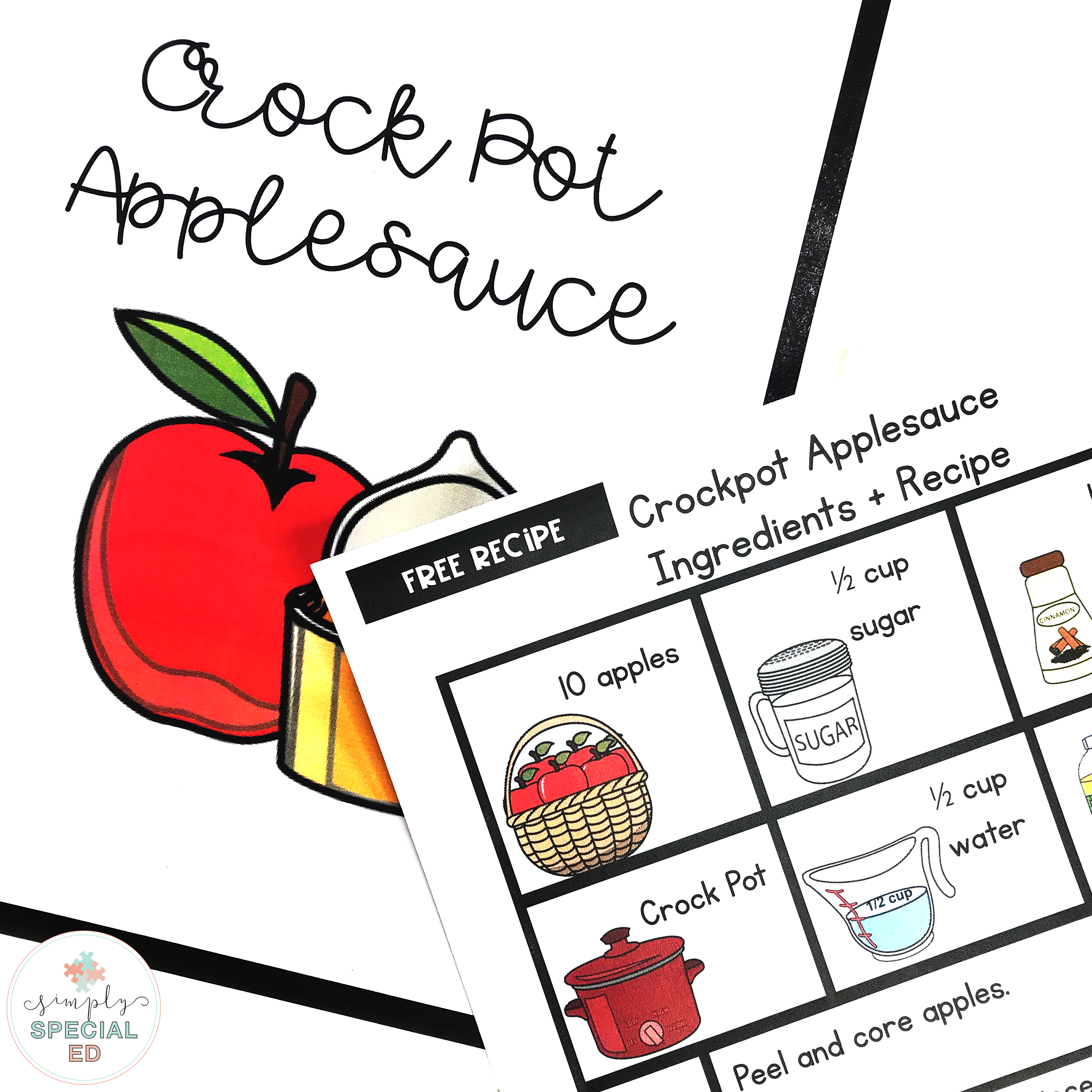 FREE Visual Recipe: Crockpot Applesauce - Simply Special Ed