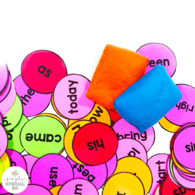Sight Word Bean Bag