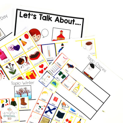 Student Writing with Communication Boards
