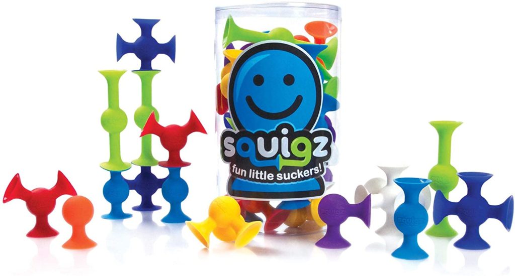 Squigz stick to each other and many surfaces and are easy to sanitize!