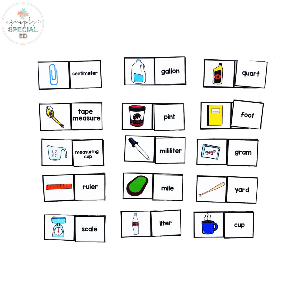 A free measurement task box activity for special education students