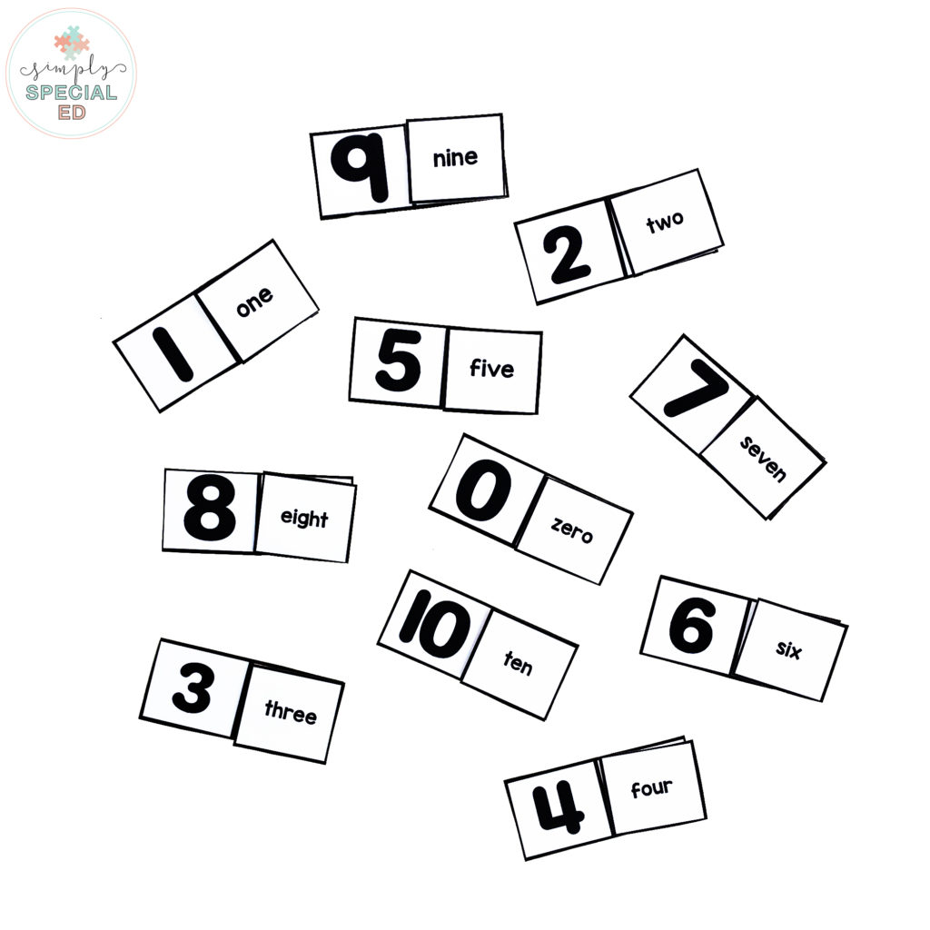 Number word matching task box
