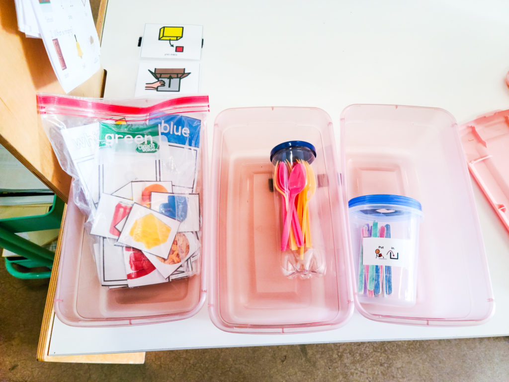Picture of the inside of 3 task boxes.