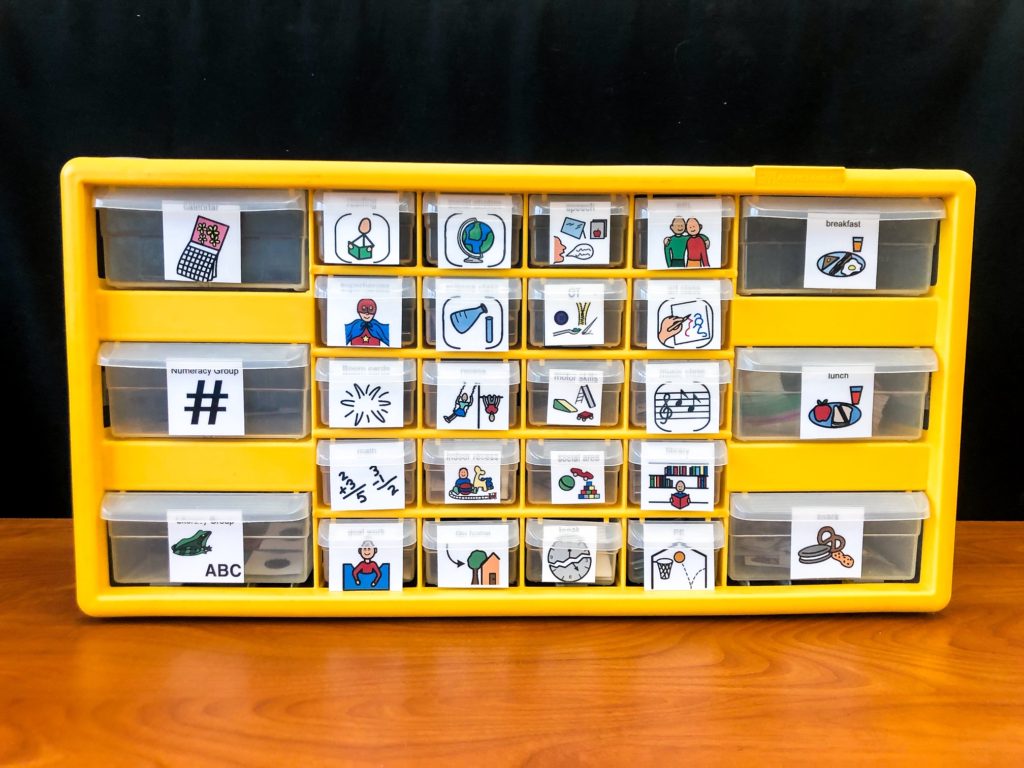 student schedule piece storage organizer