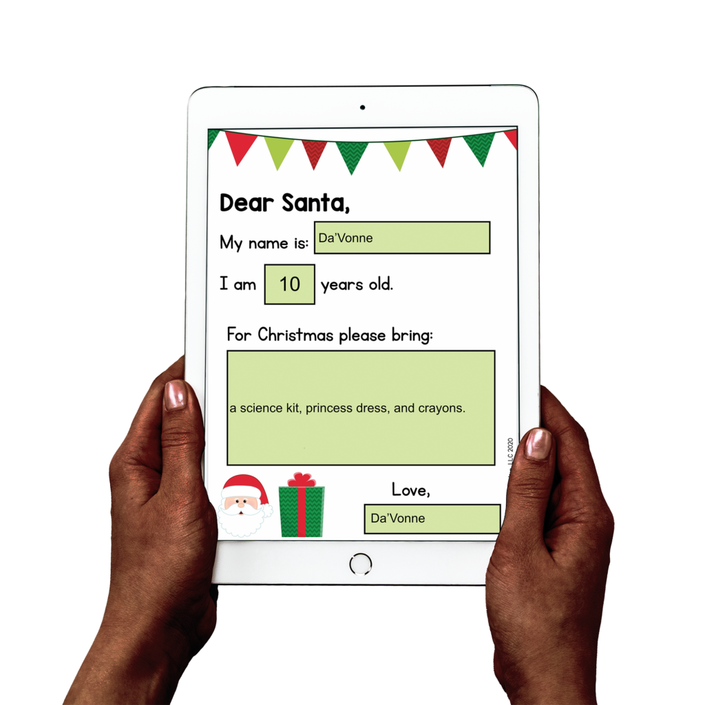 Image of a digital version of the Santa Letter template, click the image to receive your free santa template.