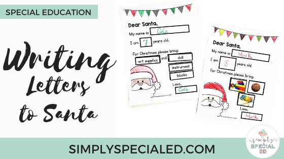 Writing letters to Santa in Special Education