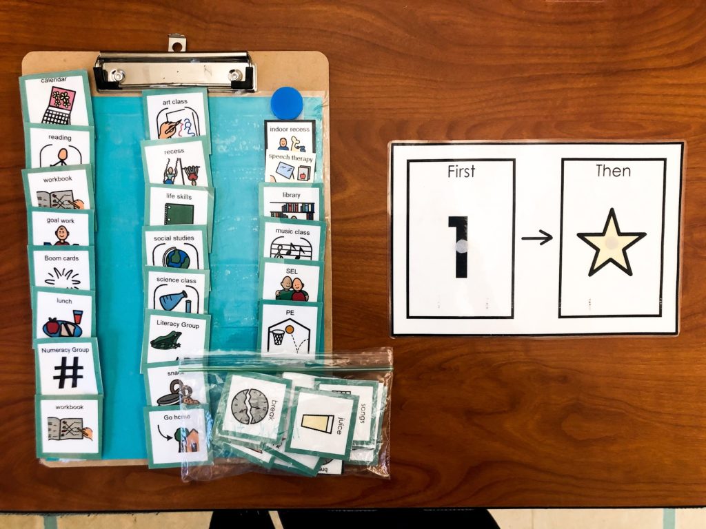 first then student schedule with clipboard storage system