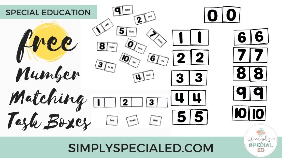 Math task boxes offer hands-on learning and reinforce number identification skills in your special ed classroom. Try these ones for free!