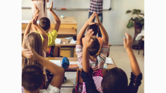 Image showing children playing Simon Says. 