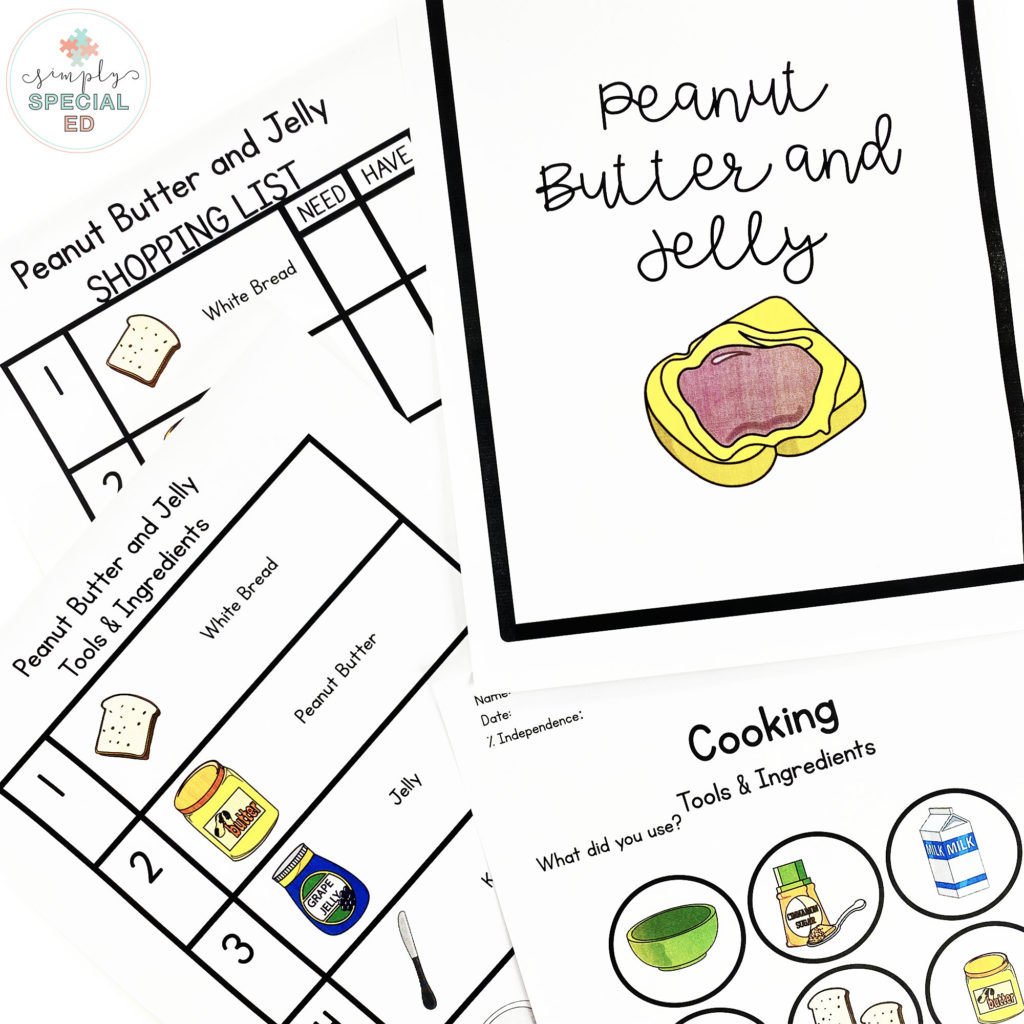 Free visual recipe for peanut butter and Jelly: https://simplyspecialed.lpages.co/simple-free-library-peanut-butter-and-jelly/