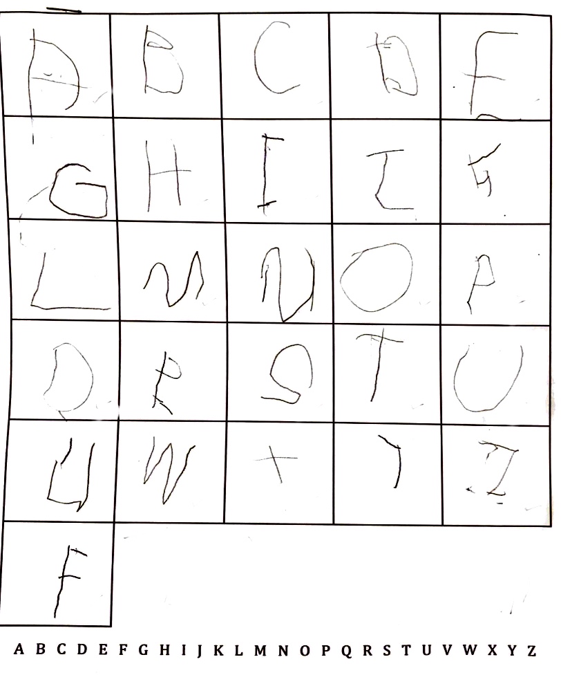 Student handwriting sample