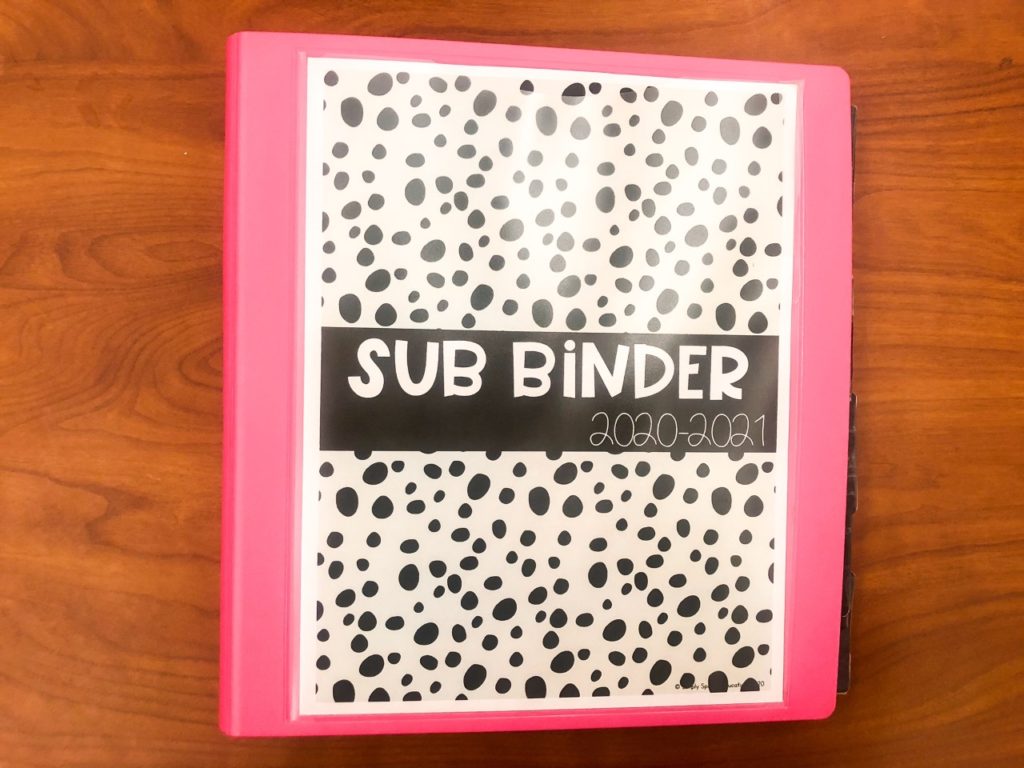 Substitute binder for the self contained classroom