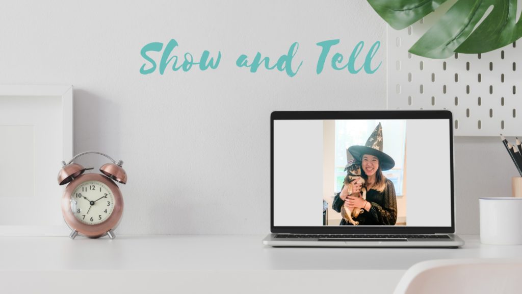 Picture showing myself and my pup, Bucky, during show-and-tell. 