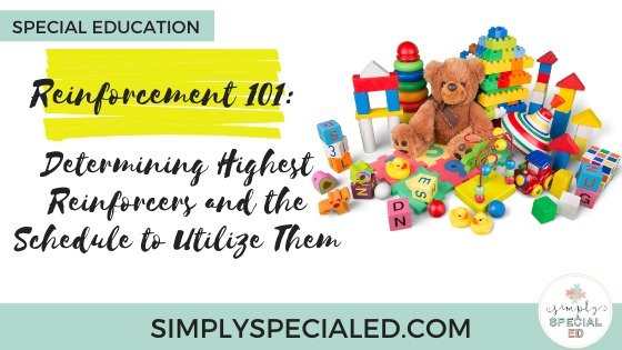 Title of blog post and example of tangible reinforcers.