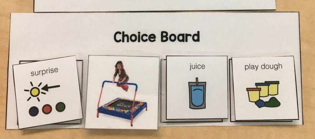 Reinforcement Choice Board with Visuals