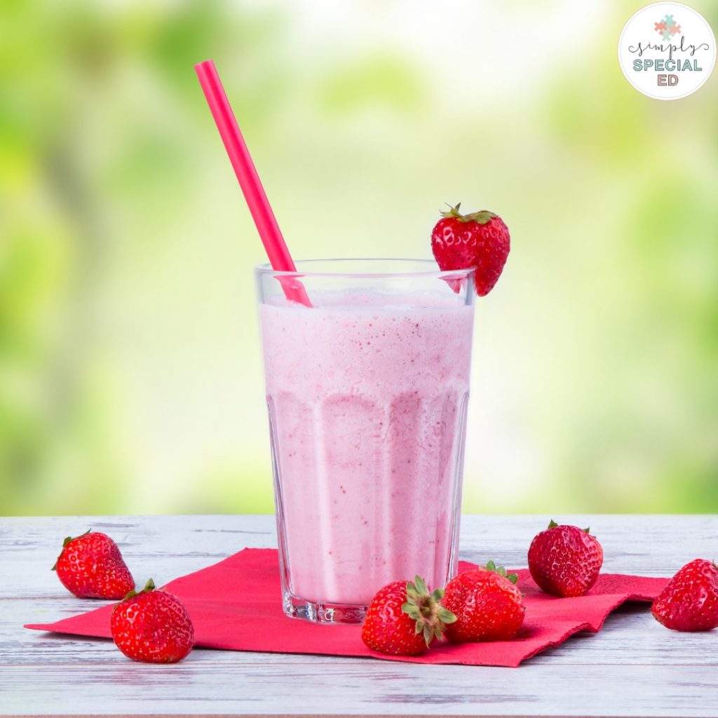 valentines day strawberry milkshake image. Get the visual recipe in the link below.