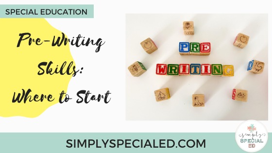 Blog Header: Pre-Writing Skills: Where to Start with blocks on the right