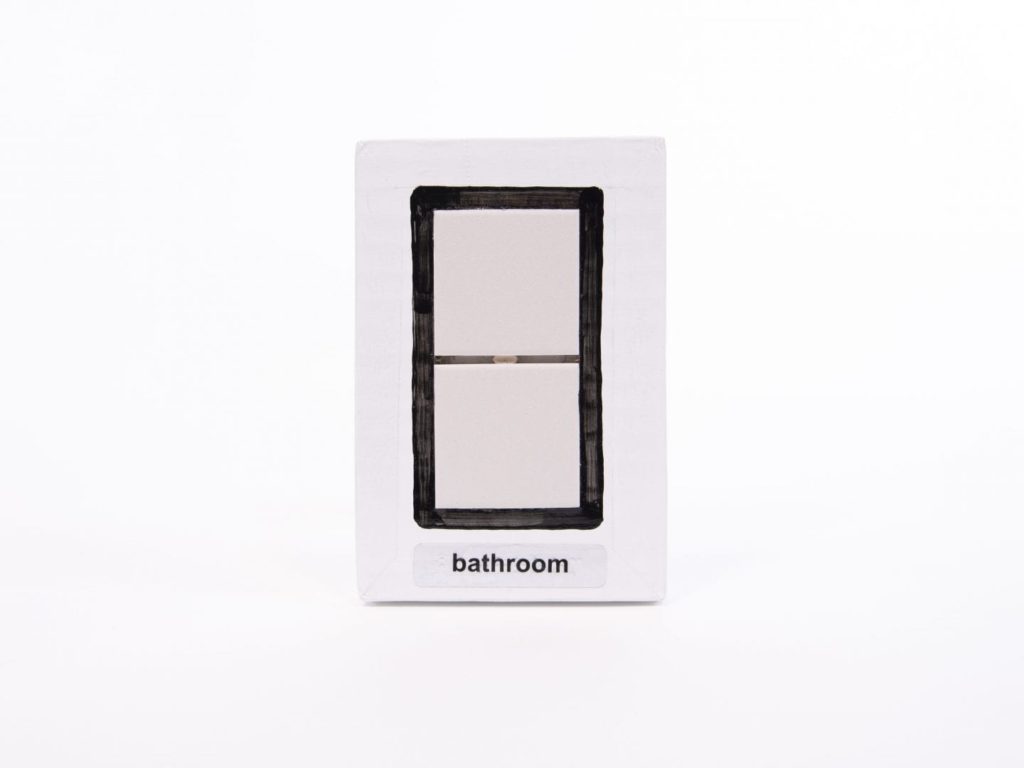 image of tactile bathroom card