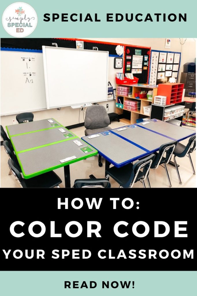 how to color code your special ed classroom pin