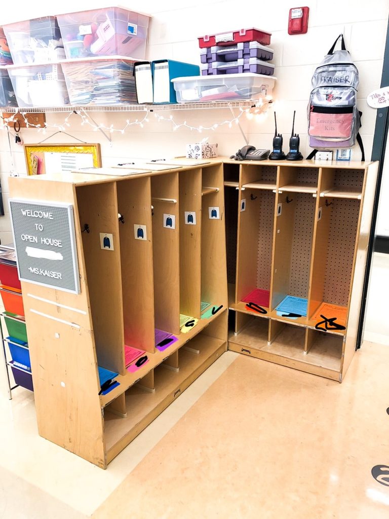 color coded cubbies