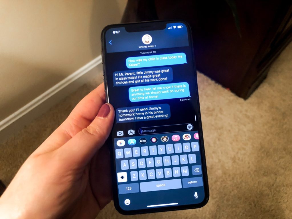 texting and calling to communicate with parents